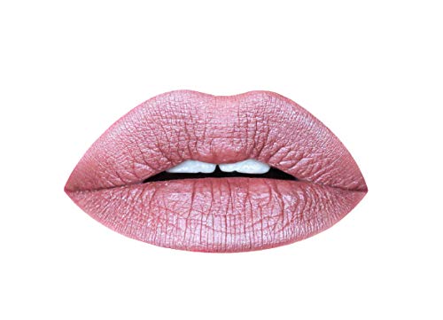 Aromi Dusty Rose Metallic Liquid Lipstick, Rosy Nude Shade