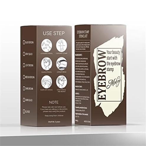 Eyebrow Stamp Eyebrow Stencil Kit Smudge-Proof Waterproof Dark Black