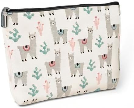 Cute Llamas Makeup Bag Alpaca Llama Gifts Funny Llama Stuff Decor for Llamas Lover Christmas Birthday Gifts for Women Animal Lovers Girl Daughter Best Friend BFF Niece Sister Toiletry Bag