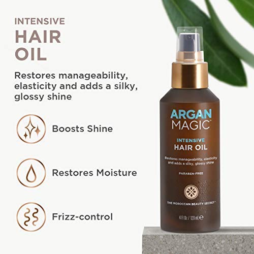 Argan Magic 10 in 1 Treatment Stylizing Spray + Intensive Hair Oil Combo Pack – Multipurpose Leave in Spray for all Hair Types | Hydrating | Paraben Free | (8 oz / 4 oz)