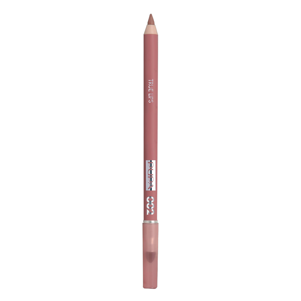 Pupa Milano True Lips Blendable Lip Liner - Dual-Ended Matte Lining Color and Brush - Light and Creamy, Hydrating, High Pigment, Smudge Proof Formula - Paraben Free - 002 Tea Rose - 0.042 oz
