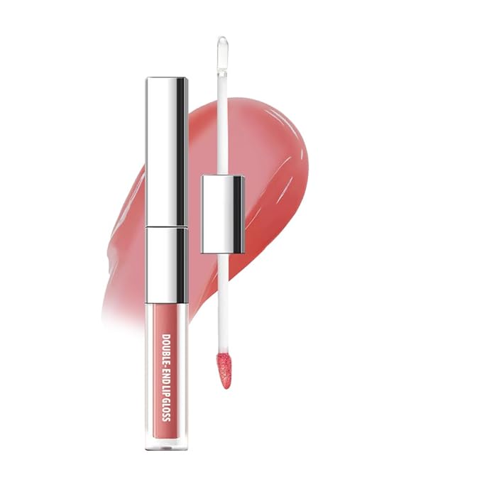Hxssll Dual-Ended Lip Stain & Lip Oil – 2-in-1 Matte Color and Hydrating Gloss, Long-Lasting Non-Sticky Lip Tint, Nourishing Moisture & Glassy Shine for Day-to-Night Looks 02#