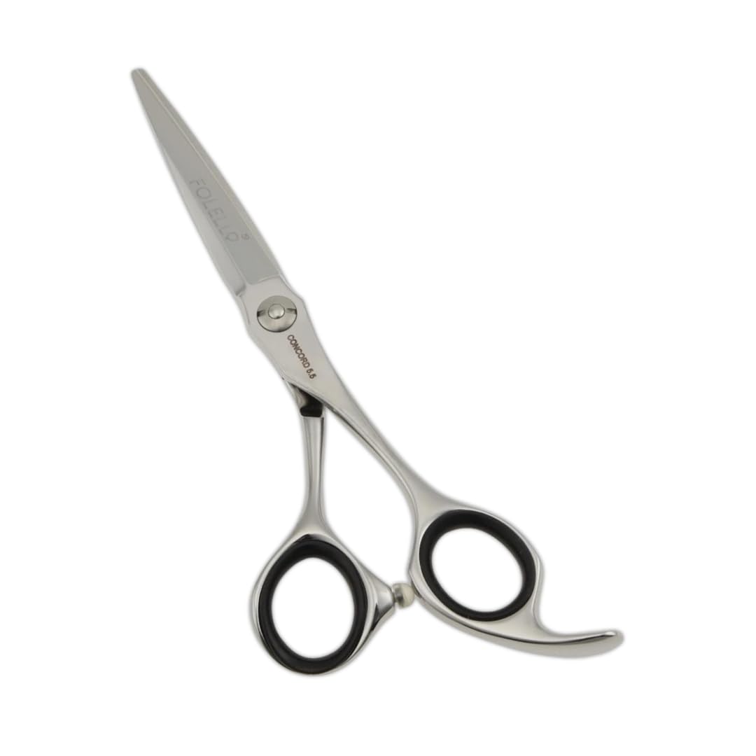 FOLELLO Hair Cutting Scissors 5.5" - 440C Japanese Stainless Steel Barber Shears, Sword Blade & Ball Bearing Tension Screw, Professional Hairdressing Scissors for Men Women, Salon & Home Grooming