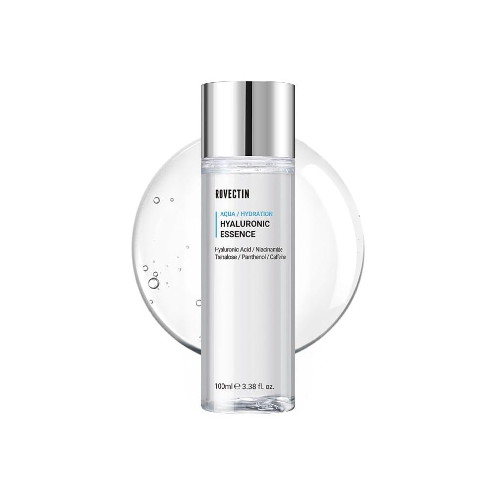 ROVECTIN 2-Step Hydrating & Calming Set – Aqua Hyaluronic Essence & Calming Lotus Cream with Niacinamide, Deep Moisturizing, Plumping, and Soothing Daily Routine, Vegan Korean Skincare Set