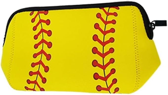 AJLTPA Waterproof Neoprene Cosmetic Bag, Softball