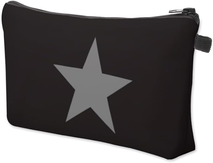 Loomifang Small Makeup Bag Cosmetic Bag for Women, Pretty Design Organizer Case with Zipper Closure, Lightweight and Water-Resistant Make Up Bag - 8.65"x 5.35" x 7.08"（Pentagram）