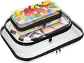 Calantre 3PCS Clear Hard Shell Zipper Case 13.8 * 11.8 * 2 IN (Black)
