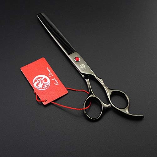 Purple Dragon 7" Dog Grooming Scissors Set with Rhinestone Accent - Gray