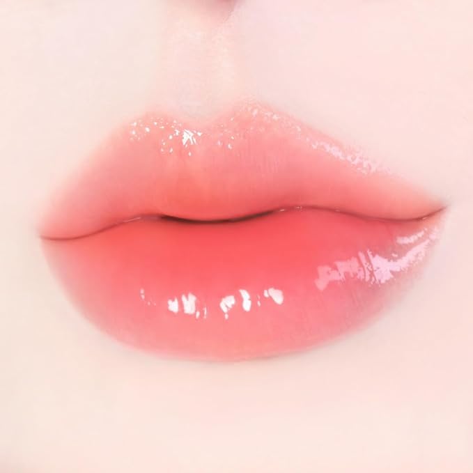 MQNY (MACQUEEN NEWYORK Dewy Water Glow Lip Tint - #07 Apricot Chew, Glass-like Mirror Shine Hydrating Lip Stain, Long-Lasting & Non-Sticky Water Tint, 0.12 oz (3.5g)