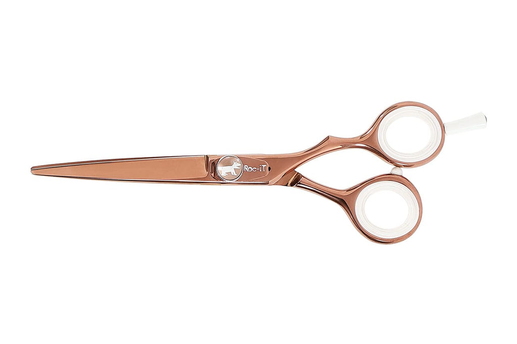 Cricket Centrix Roc-It Dog 6” Titanium Shear Professional Stylist Hair Cutting Scissor Lightweight, Rose Gold