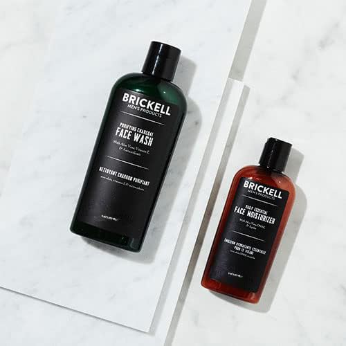 Brickell Men's Daily Essential Face Care Routine II, Purifying Charcoal Face Wash and Daily Essential Face Moisturizer, With Activated Charcoal, Hyaluronic Acid, and Aloe, Unscented, Skincare Gift Set