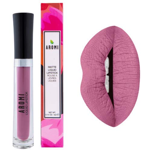 Aromi Mauve Matte Liquid Lipstick | Rosy Pink Purple Lip Color with Blue Undertones (Miss Mauve)