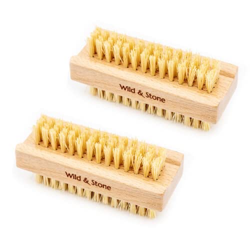 Wild & Stone Wooden Nail Brush, 2-Pack, FSC Beechwood & Sisal