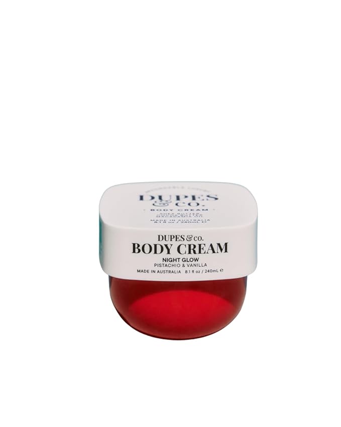 Dupes & Co. Night Glow Hydrating Body Cream 8.1 fl oz Rich & Nourishing Formula Infused with Macadamia Oil, Cocoa Butter & Shea Butter – Deep Hydration & Softening – Black Amber, Plum & Jasmine Bloom