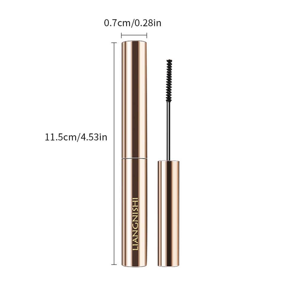 Ultra-Slim Brush Tubing Mascara for Mature Lashes – Waterproof Volume + Length for Fine Short Lower Lashes, Hypoallergenic Smudge-Proof Formula, Older Women Sensitive Eyes Friendly (Black)