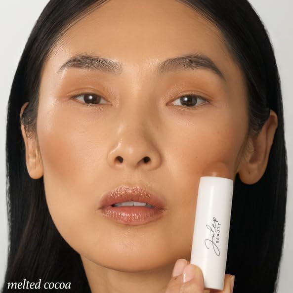 Skip The Brush Cream to Powder Bronzer Stick - In Paradise - 2-in-1 Cream Bronzer and Contour Stick for the Face - Blendable, Buildable, No Brush Needed - Cruelty-Free, Dewy, All Skin Types