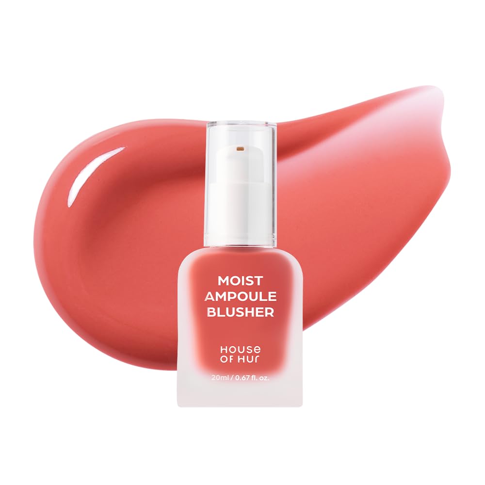 House of Hur Moist Ampoule Blusher with 50% Moisture Essence | Hydrating & Long-Lasting Blush | 0.68fl.oz (9 Shades) (Pink Rosie)
