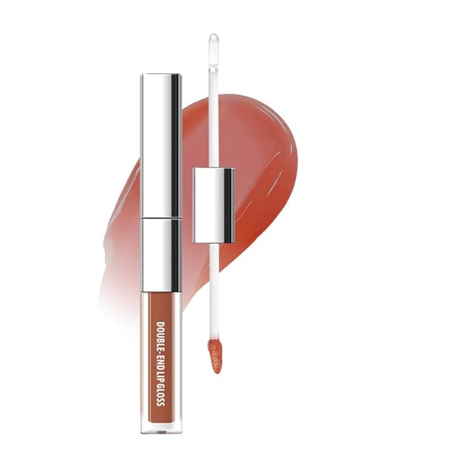 Hxssll Dual-Ended Lip Stain & Lip Oil – 2-in-1 Matte Color and Hydrating Gloss, Long-Lasting Non-Sticky Lip Tint, Nourishing Moisture & Glassy Shine for Day-to-Night Looks 03#