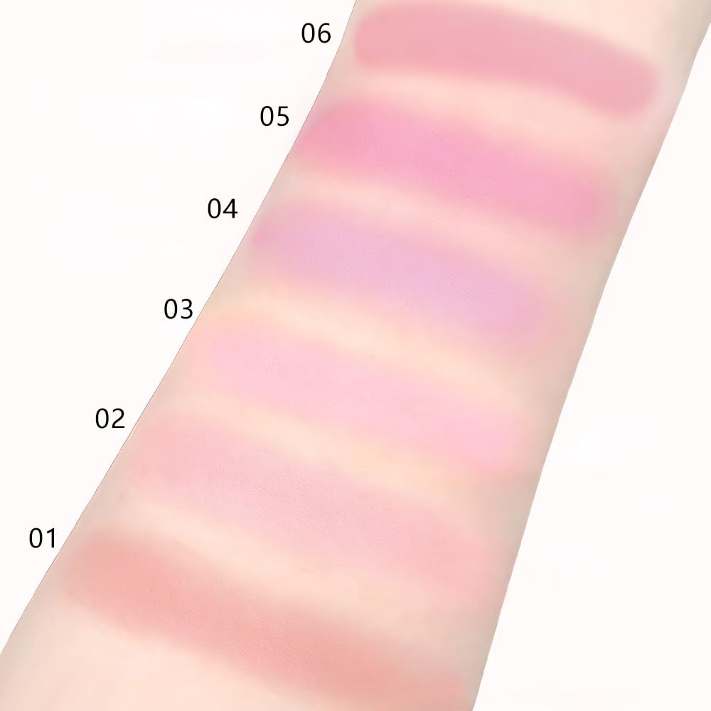 HHLTOH Nude Pink Matte for Face Cheeks Blush, Natural Cream Blushes Makeup Palette, Light Monochrome Blush Creamy Powder Palette Makeup for Older Women, Blushes Eyeshadow Foundation for Every Day 02