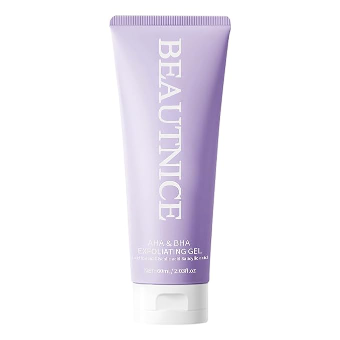 BEAUTNICE Exfoliating Gel – AHA BHA with Glycolic, Salicylic & Lactic Acid for Pores, Blackheads, Acne, Sensitive Skin, Gentle Face & Body Peel Gel Centella, 2.03 fl oz
