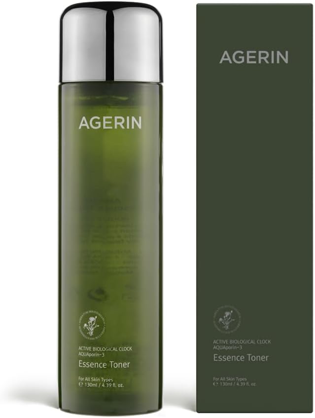 AGERIN Essence Toner with Ageratum for Sensitive and Dry Skin, Anti-Itch, Steroid Free, Skin Trouble Care, Calming Skin, Refreshing, Hydrating, Purifying, Cruelty Free, Vegan (4.39 Ounces)