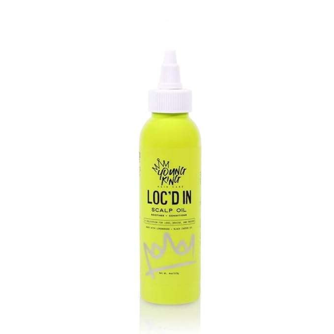 YOUNG KING HAIR CARE Scalp Oil for Boys & Men | Nourishes & Strengthens Curls | Black Castor Oil + Lemongrass | Moisturizes Dry Scalp & Hair | For Curly Hair, Braids, Locs & Twist | Plant Based | 4oz