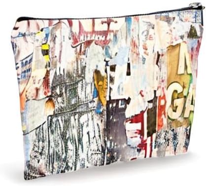 YKYENR Art Theme Makeup Bag - Retro Posters Texture - Vintage Printing Cosmetic Bag, Toiletry Bag Gift For Girls, Teen, Personal Care & Accessories - A10