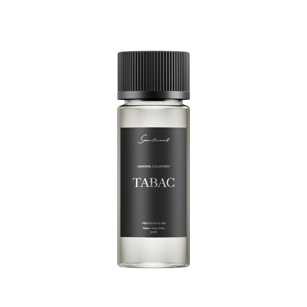 Scentiment - Tabac Designer Collection Diffuser Oils | Aromatherapy Home Fragrance | Luxurious Scent with Notes of Tobacco, Cacao, Wood, – 1.69 fl oz (50 mL)