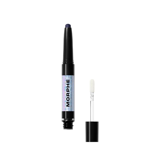 Morphe Mixed Signals Dual-Ended Eyeshadow Stick - Cream Eyeshadow Pigment & Chrome Liquid Flakes for Bold, Layered Eye Makeup Looks - Flirtatious/Faithful (0.028 oz)
