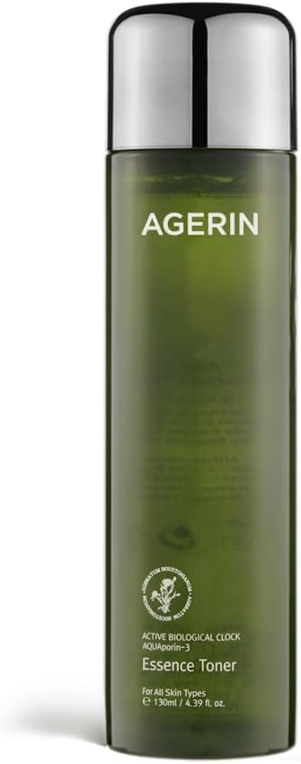 AGERIN Essence Toner with Ageratum for Sensitive and Dry Skin, Anti-Itch, Steroid Free, Skin Trouble Care, Calming Skin, Refreshing, Hydrating, Purifying, Cruelty Free, Vegan (4.39 Ounces)