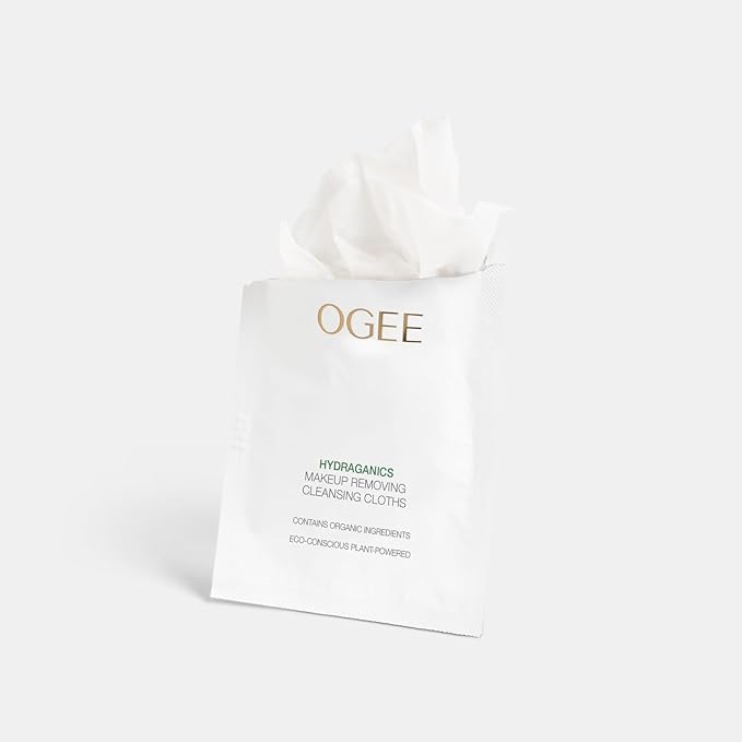 Ogee Gentle Makeup Remover Wipes, Facial Cleansing Cloths (20ct)