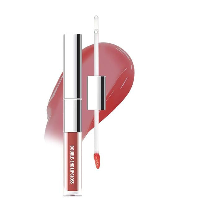 Hxssll 2-in-1 Dual Ended Lip Stain & Lip Oil – Long Lasting Waterproof Matte Lip Gloss with High Pigment, Non-Sticky Lip Tint, Hydrating Lip Oil for Moisturizing & Glossy Finish (05#, 1PCS)