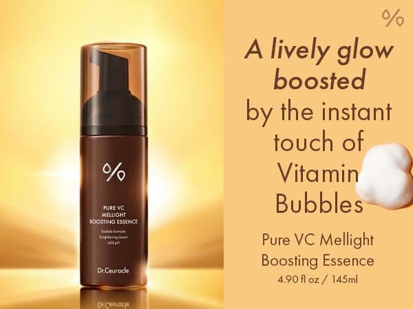 Dr.Ceuracle by leegeehaam Pure Vitamin C Mellight Boosting Essence (145ml / 4.90 fl. oz.) - Glowing Skin Facial Serum with Bubble Foaming Formula, Made in Korea