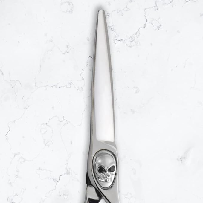 Saki Tachi Skull Screw Barber Shears/Scissors - 6 Inch Professional Barber Hair Scissors for Men - Japanese Steel