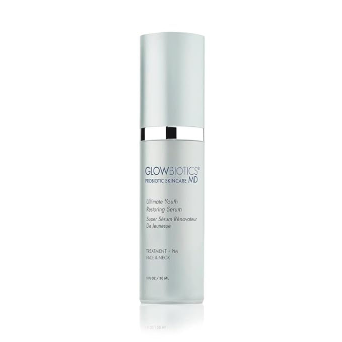 Glowbiotics Ultimate Youth 5-in-1 Restoring Serum – Anti-Aging Face Treatment with Retinol, Vitamin C, Peptides & Probiotics – Firms, Brightens & Reduces Wrinkles without Irritation (1 fl oz)