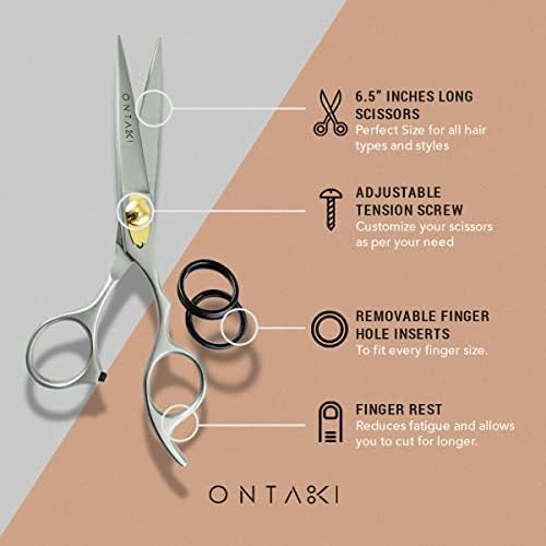 Ontaki Hair Cutting Scissors - 6.5" Japanese Steel, Silver