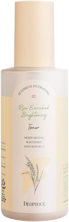 DEOPROCE Rice Enriched Toner – Korean Skin Care with Rice Bran Water and 8-Grain Complex 200ml