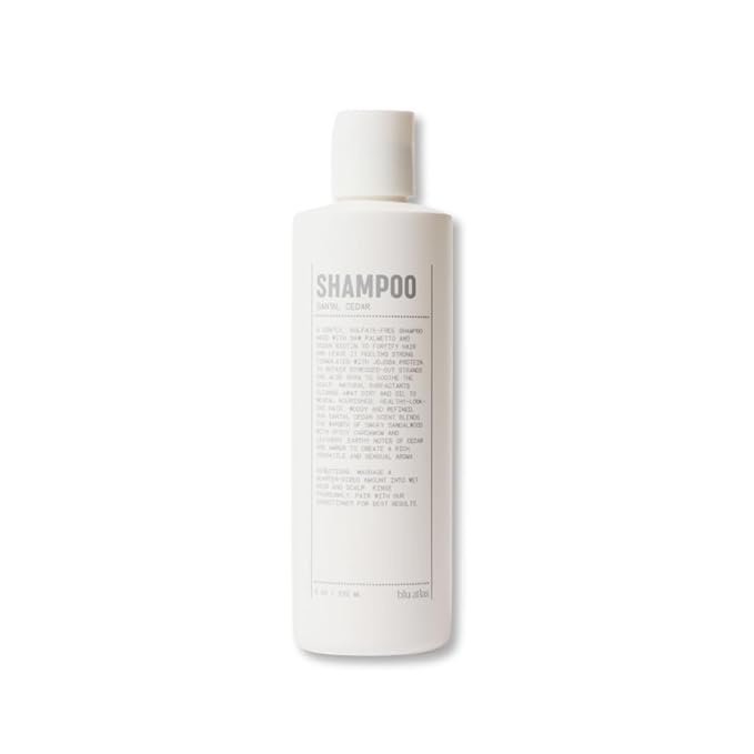 Blu Atlas Natural Shampoo for Men — Sulfate-Free for All Hair Types, 15 Ingredients, No Filler, Helps with Dandruff and Dry Scalp — Santal Cedar Scent, 8 oz