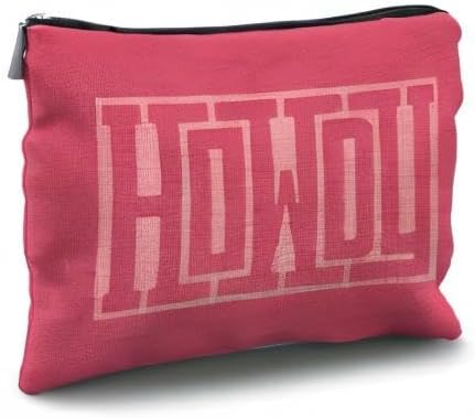 Likjad Howdy Makeup Bag - Hot Pink Retro Western Cosmetic Bag, Cowgirl Gifts
