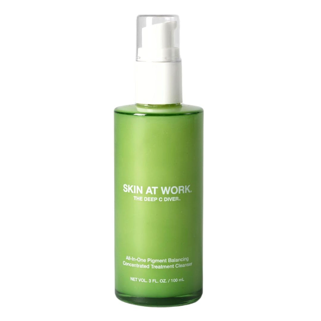 SKIN AT WORK Deep C Diver Vitamin C Cleanser - 6-in-1 Glow Face Wash with Niacinamide & Algae - Daily Treatment Cleanser & Weekly Mask, (100 ml, 3.4 oz).