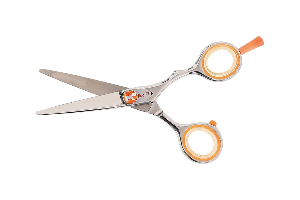 Cricket Centrix Roc-It Dog R 500 5” Professional Stylist Barber Hair Shears for Cutting - Precision Cast Convex Blade Hair Scissors, Offset Grip - Ideal for Hair Salon Use
