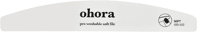 ohora Care Pro Washable Nail File (Soft) - Nail Shaper & Trimmer, Two-Sided Fine Grit for Smoother Buff, Creates a Consistent Flawless Finish, Professional Salon Quality Tool