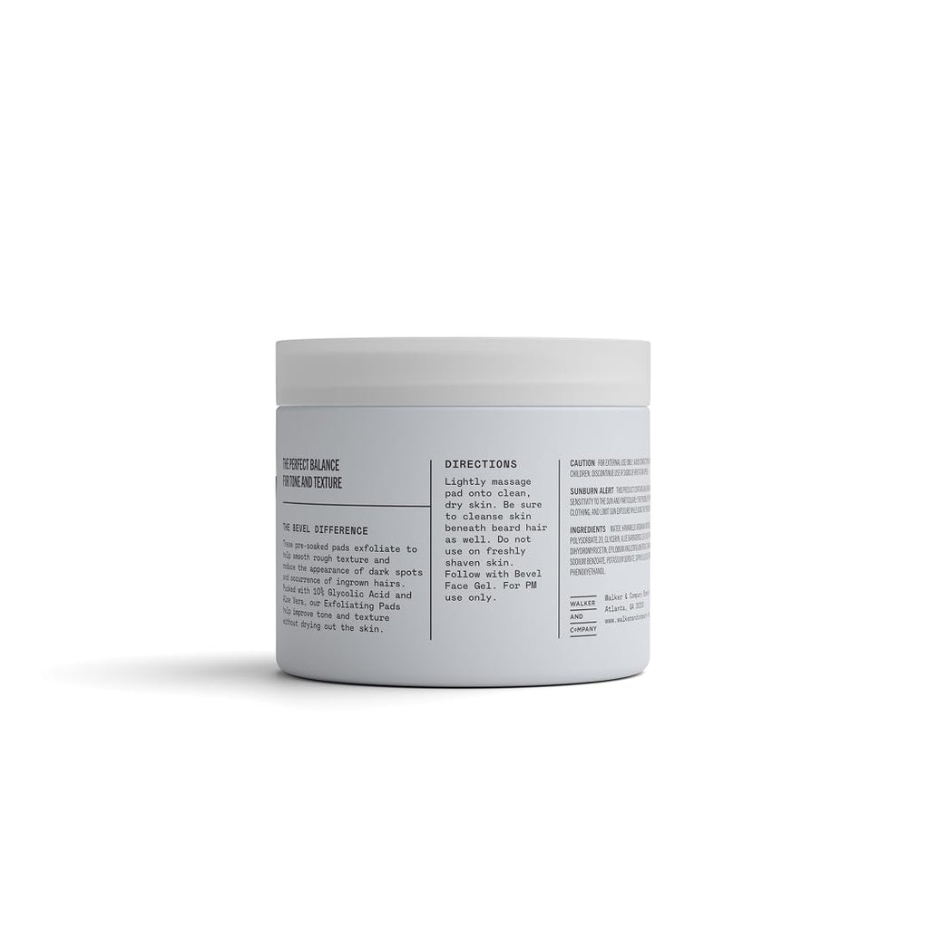 Bevel 10% Glycolic Acid Toner Pads for Face, Helps Remove Dead Skin Cells