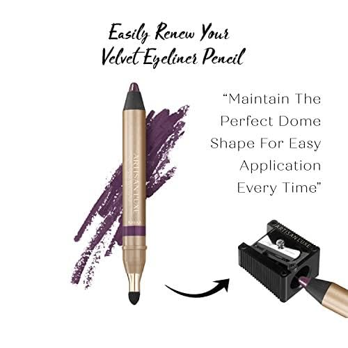Artisan L'uxe Beauty Velvet Jumbo Violet Eyeliner with Free Sharpener | Blendable Makeup for Smokey Eyes - Waterproof Smudge Proof Pencil Eyeliner, Built-in Smudger & Long Lasting