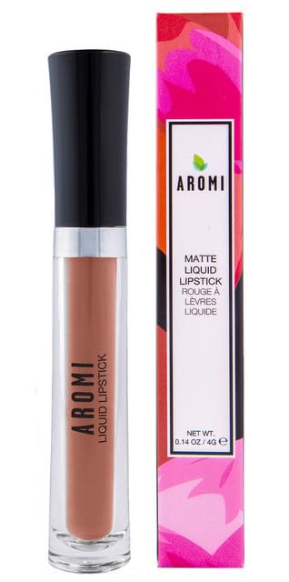 Aromi Matte Liquid Lipstick | Long-Lasting, Sand Beige Lip Color for Women, Tan Shade, Waterproof, Smudge + Transfer Proof (Caramel Nude)