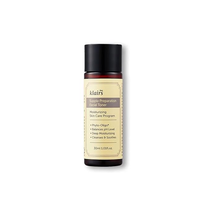 DearKlairs Supple Preparation Facial Toner, pH Balance, Moisturizer, Korean Skincare, Non-Sticky, for Sensitive Skin Face, K-Beauty, 1.01 Fl Oz