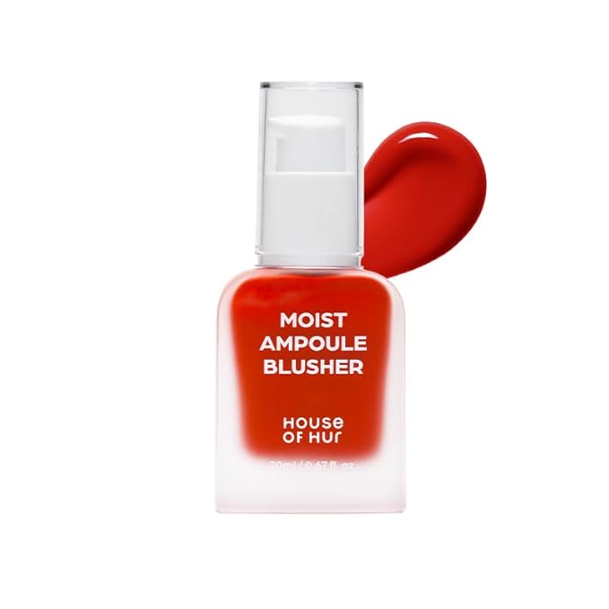 House of Hur Moist Ampoule Blusher with 50% Moisture Essence | Hydrating & Long-Lasting Blush | 0.68fl.oz (9 Shades) (Pink Rosie)