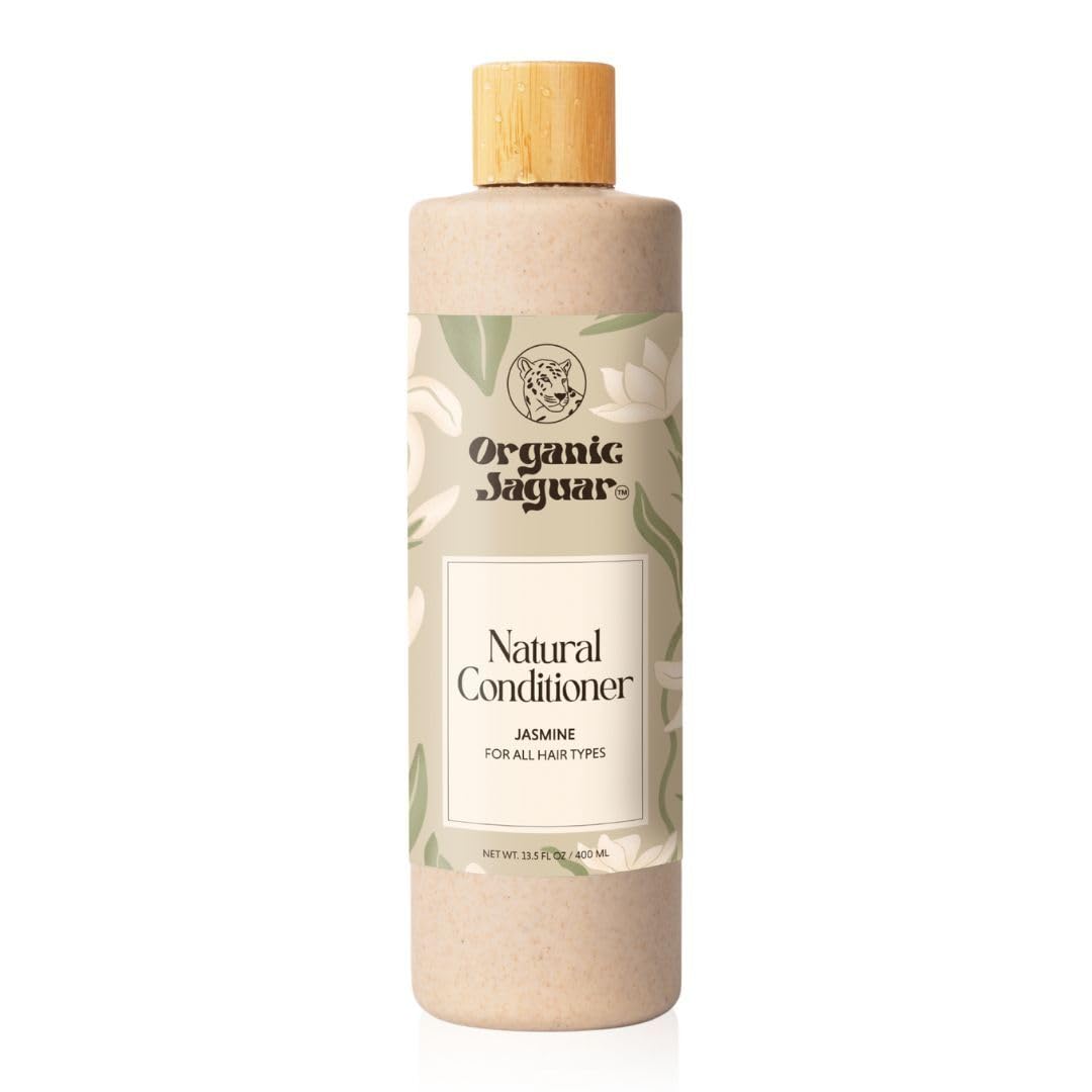 Organic Jaguar All Natural Jasmine Conditioner for Hair Care, Sulfate Free Conditioner, Vitamin E, Castor, Argan and Almond, For Hydrating All Hair, 13.5 fl oz