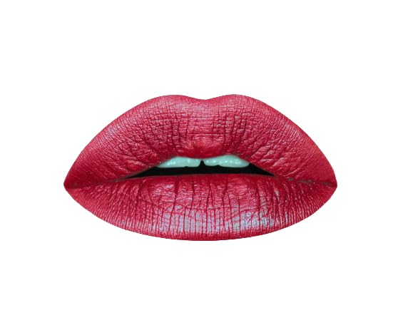 Aromi Candy Apple Metallic Liquid Lipstick, Dark Red Shade