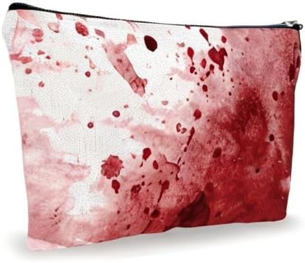 YKYENR Funny Scary Makeup Bag - Simulated Blood Stains - Horror Printing Cosmetic Bag, Toiletry Bag Gift For Girls, Teen, Candy Bag For Halloween， Personal Care & Accessories - A13